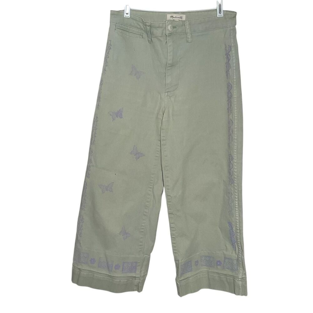Madewell Emmett Wide-Leg Crop Pants in Sea Haze DIY Size 28